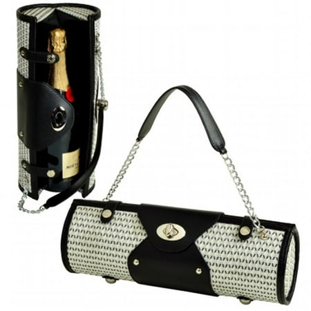 Picnic at Ascot 622-BW Wine Carrier and Purse -Black and White Weave