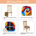 thumbnail image 4 of Colorful Tie Dye Spiral Pattern Seat Covers for Dining Room Chairs Set Of 4,Stretch Printed Washable Chair Seat Cover with Elastic Ties and Button,Removable Waterproof Couch Cushion Covers, 4 of 6