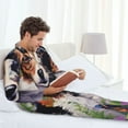 thumbnail image 6 of Yiaed Colorful Flower Dog Print Men’s Pajamas Set - Long Sleeve Button Down Sleep Shirt and Pajama Bottoms Sleepwear Set Mens Pjs Sets Men's Pajama Bottoms-Small, 6 of 7