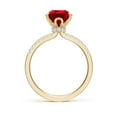 thumbnail image 5 of ANGARA Lab Grown 2.7 Ct Pear-Shaped Ruby Hidden Halo Engagement Ring for Women in 14K Yellow Gold (Size-10x8mm) | July Birthstone, Birthday, Anniversary, Jewelry Gift for Women | Lab-Grown Ruby Ring, 5 of 7