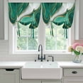 thumbnail image 4 of Teal Marble Balloon Curtains for Living Room/French Door, Modern Ombre Gold White Abstract Fluid Art Tie Up Curtains 63 Inch Length Energy Saving Kitchen Curtains Shades for Windows 42"x63", 4 of 8