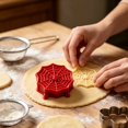 thumbnail image 2 of 4.7 Inch Spider Web Halloween Mini Hand Pie Mold Food Grade Reusable Dough Press for Fall Family Party Baking, 2 of 5