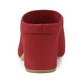thumbnail image 3 of BLISSFUL STEP Women's Slides Block High Heels Slip on Pointed Toe Slide Mules Red 8.5, 3 of 8