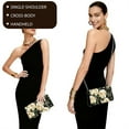 thumbnail image 4 of TSOVTHRID Peony Flower Polka Dot Print Clutch Purses for Women Formal Clutch Handbags with Chain Strap Elegant Evening Bag for Wedding Party Cocktail Prom, Black, 4 of 7