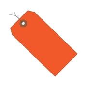 Box Partners G26060W 6.25 x 3.12 in. Orange Plastic Shipping Tags - Pre-Wired - Pack of 100