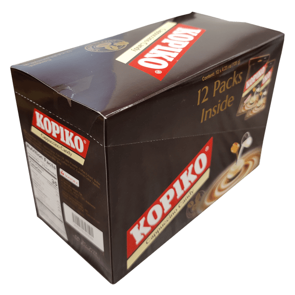Kopiko Cappuccino Candy- 1 display box of 12 bags, 4.23oz(120g)