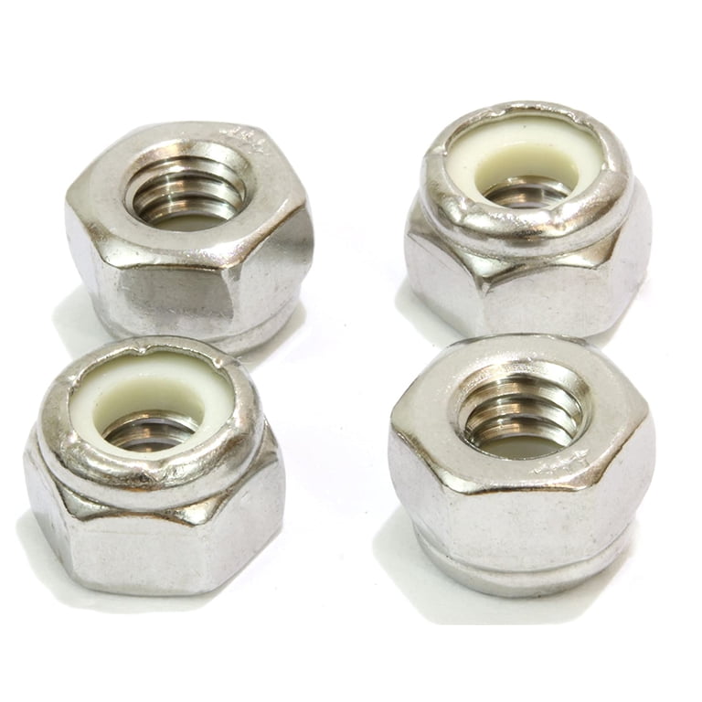 50-Pack #10-24 Nylon Insert Lock Nuts – 304 Stainless Steel, Black Zinc Plated, Self-Locking