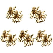 Chinese Decor 10 Pcs Octopus Antique Vintage Sculpture The Gift Miniature Figure Brass