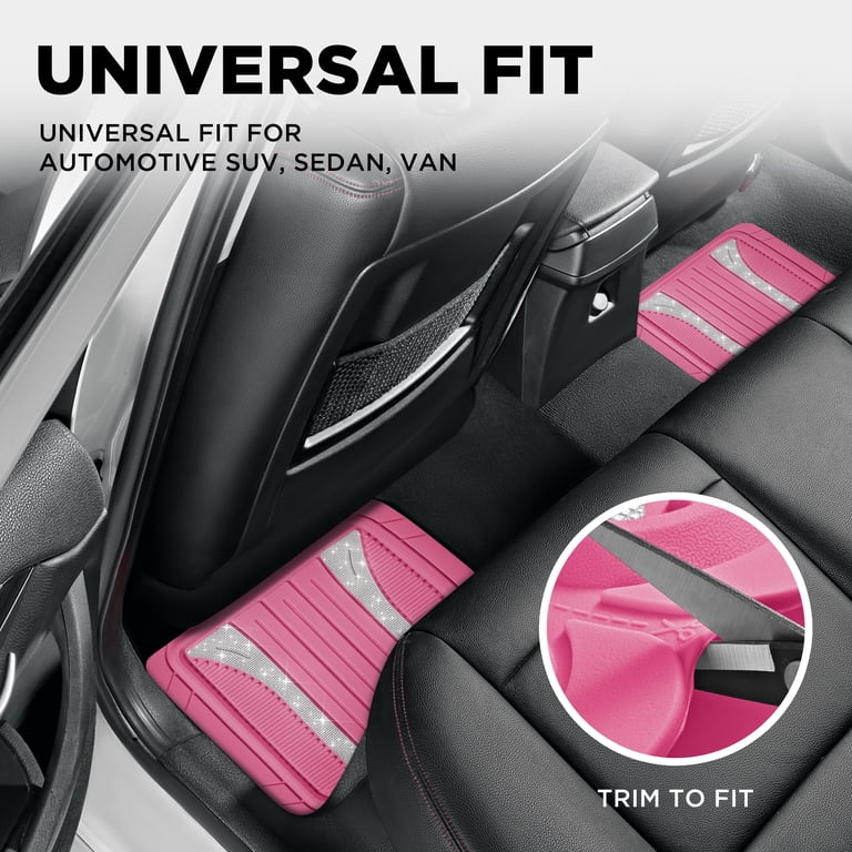 PIC AUTO Bling Hot Pink Sparkle Rubber Floor Mats photo 4