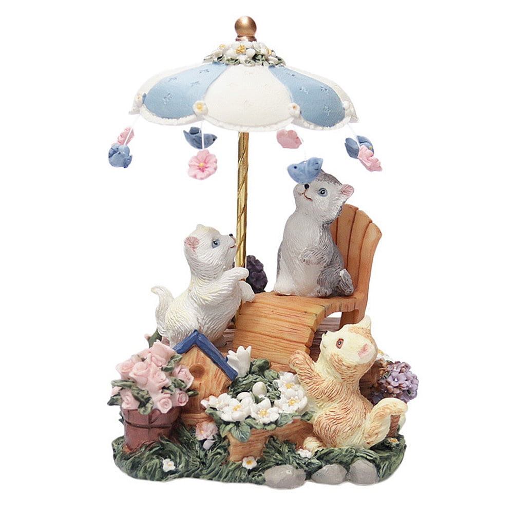 Cat Music Box Cute Resin Kitty Musical Box Romantic Creative Birthday Gift for Girlfriend