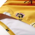 thumbnail image 5 of Women's Floral Print Bikini Set Cross Back High Waisted String Two Piece Swimsuit Sexy Beach Bathing Suit for Vacation Summer Pool Party,Yellow,XL, 5 of 9