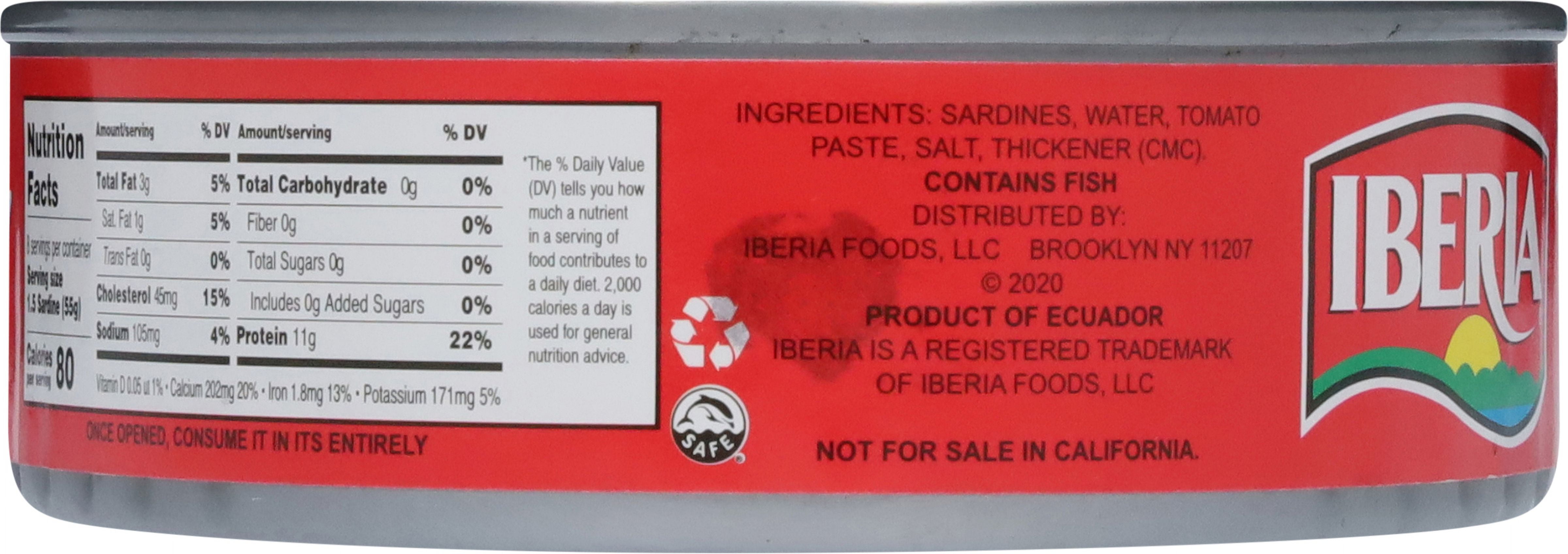 (2 pack) Iberia Sardines in Tomato Sauce 15 oz