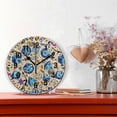 thumbnail image 2 of Yayeee 10" Wall Clock Battery Operated Quartz Round Silent Non-Ticking Home Decor, Blue Dice Pattern, 2 of 6