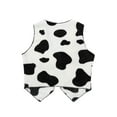 thumbnail image 3 of MSemis Kids Cow Vest Tops Cowboy Cowgirl Flannel Cosplay Costume Halloween Fancy Dress Black&White 14, 3 of 6