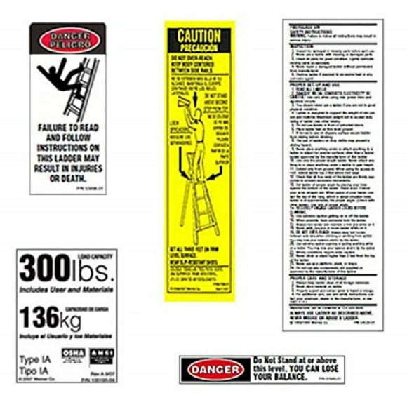 Werner Replacement Label Kit for 300 LB Fiberglass Step Ladder, 10 Pack
