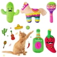thumbnail image 1 of 5 juguetes de hierba gatera, juguetes para gatos Cinco De Mayo, tequila cactus maraca chili burro juguetes de peluche con papeles de sonajero incorporados, 1 of 7