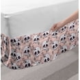 thumbnail image 2 of Skull Bed Skirt, Halloween Traditional Mexican Sugar Day of the Dead Roses Horror Folk Pattern, Elastic Bedskirt Dust Ruffle Wrap Around for Bedding Decor, 4 Sizes, White Blush Black, by Ambesonne, 2 of 2