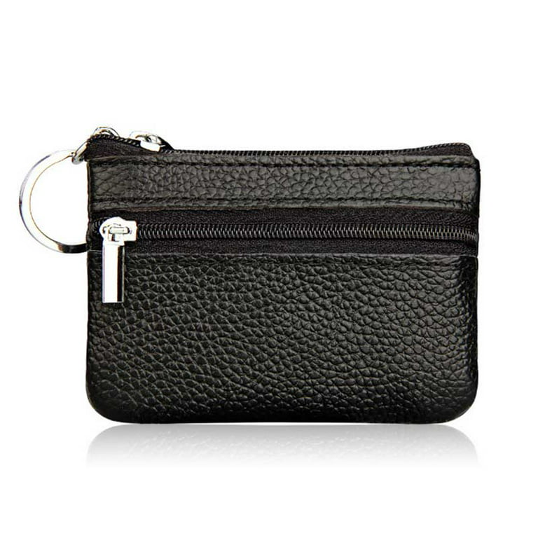  Premium Leather Key Pouch Tiny Zip Coin Purse Card