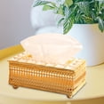 thumbnail image 3 of Elegante porta servilletas de cristal con forma rectangular decorativa para el hogar. Dorado 195x11x95cm, 3 of 9