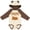 Natural & Brown w Ears, variant on Inktastic It's My 1st Thanksgiving with Cute Smiling Pumpkin Pie Boys or Girls Long Sleeve Baby Bodysuit