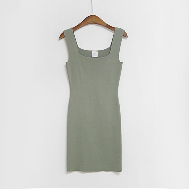 Vestido sin mangas, vestido de tirantes finos de moda, vestido lencero, el mejor en su clase