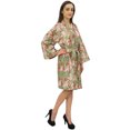 thumbnail image 3 of Bimba Women's Floral Robe Bridal Green Bridesmaid Kimono Sleepwear Cover Up-4, 3 of 5