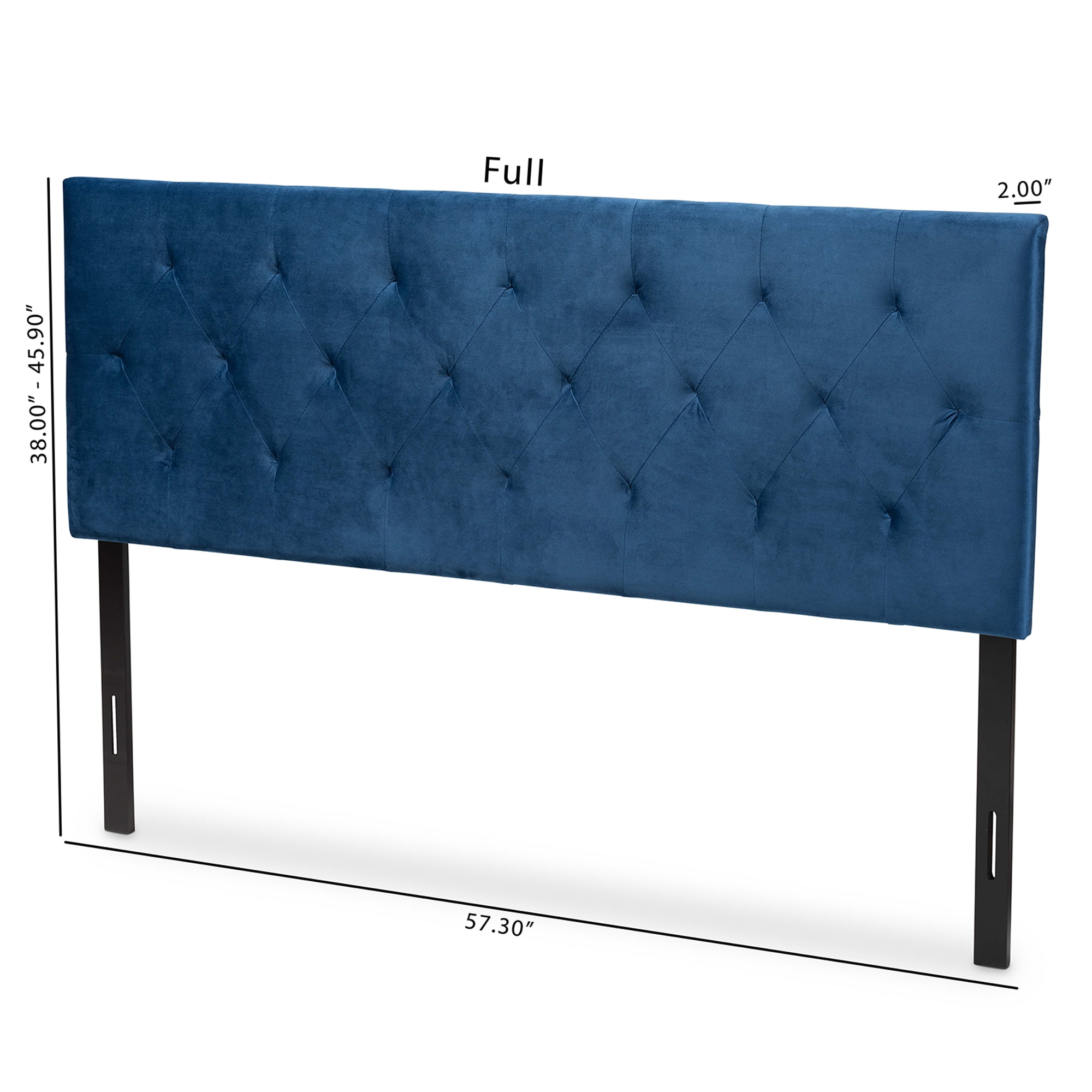 Baxton Studio Felix Modern and Contemporary Navy Blue Velvet Fabric Upholstered Full Size Headboard