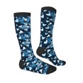 thumbnail image 3 of Fotbe Ice Blue Heart print Women's Men's Novelty Crew Socks Cotton Socks Knee High Socks for Walking,Running,Nurses,Pregnancy, 3 of 8