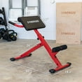 Roman Chair. Red Coated Steel Hyperextension Machine. GHD Ab Bench for