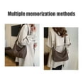 thumbnail image 5 of ZZkhGo Women's Single Shoulder Bag Ultra Soft Foldable Vegan Leather Handbag Stylish Casual Tote Nylon Multicolor Adjustable Strap 11.02x7.87x3.93in Coffee, 5 of 7