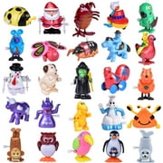 Fun Little Toys 25 PCs Wind Up Toys for Kids, Assorted Animals Bulk Flipping Walking Jumping Clockwork Toy, classroom prizes, stocking stuffers, party favors, birthday gifts for KIds