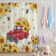thumbnail image 2 of Shower Curtain Yellow Sunflower Truck Shower Curtains for Bathroom Decor, Waterproof Polyester Shower Curtain Set with Hooks, Small Stall Size 36" x 72" Farmhouse Flowers, 2 of 9