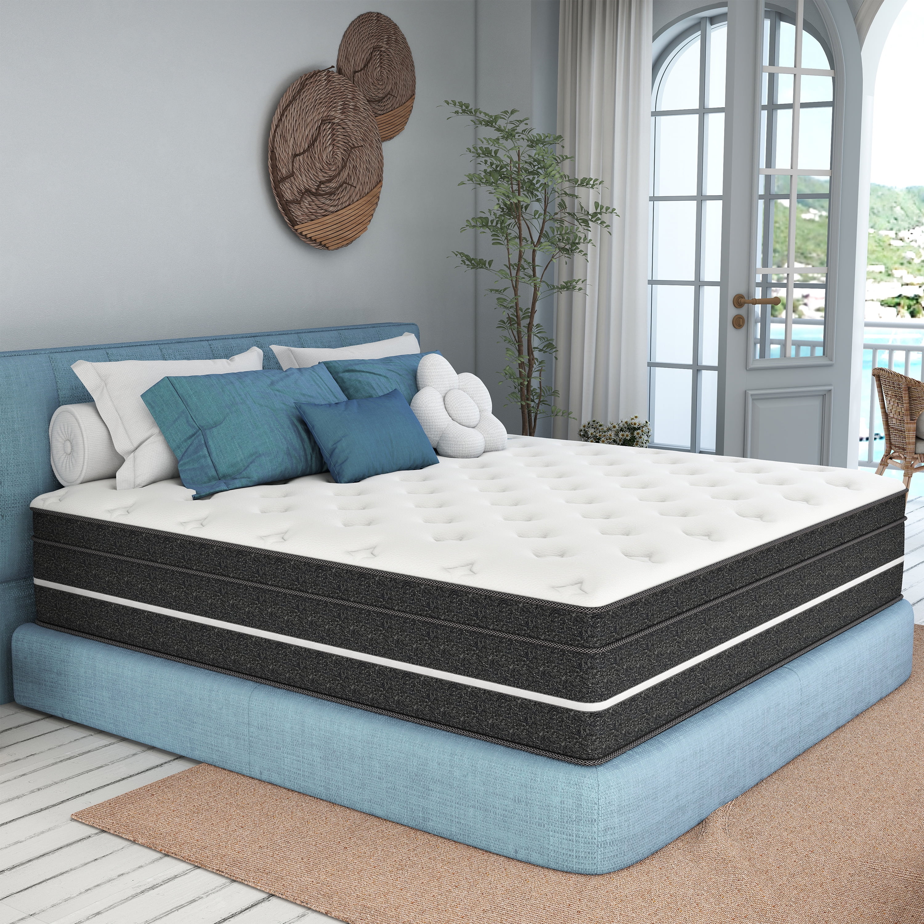 Kviwasha 14 inch Twin Mattress,Hybrid Mattresses Medium in a Box