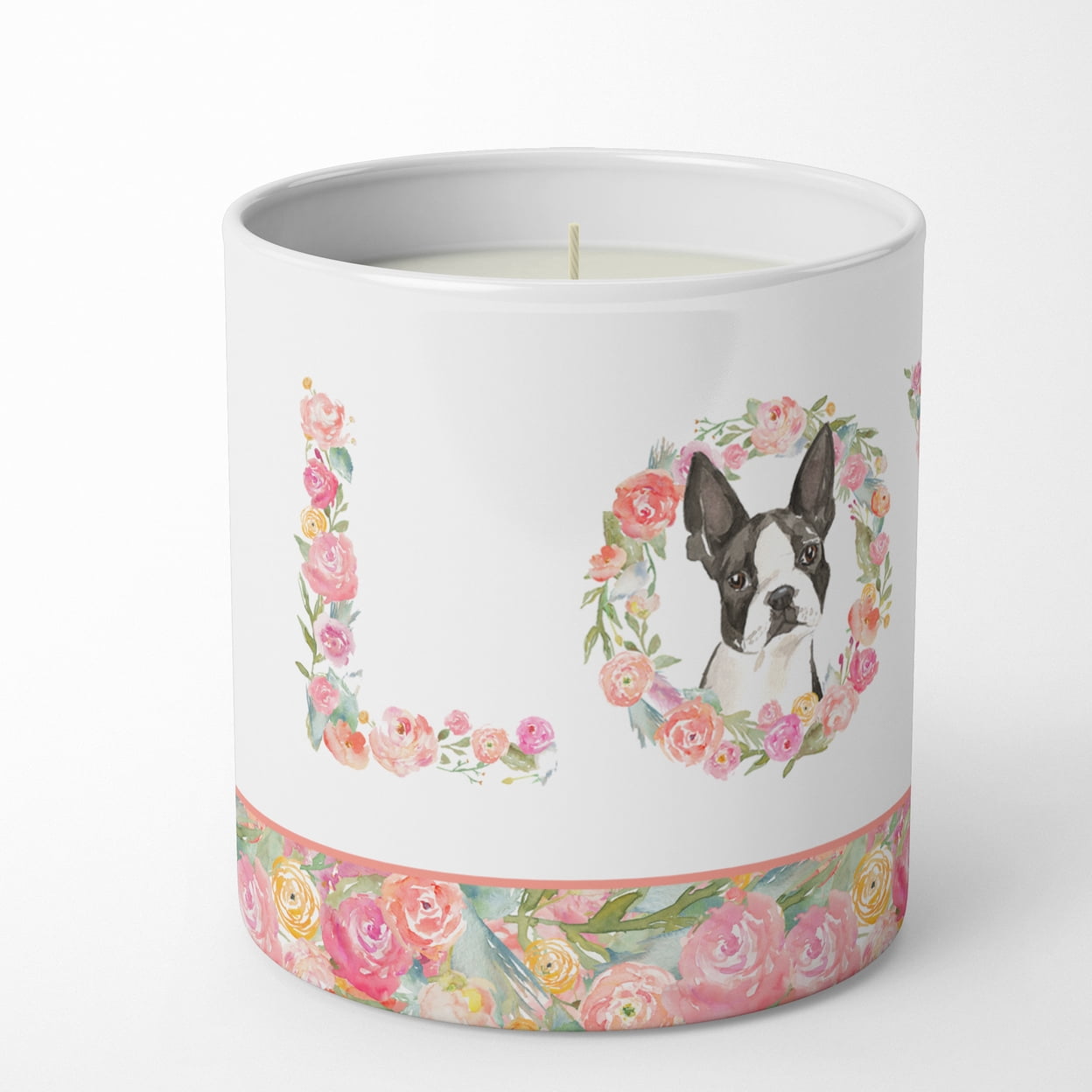 Boston Terrier Love 10 oz Decorative Soy Candle