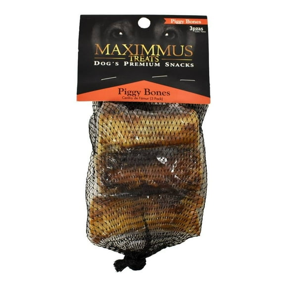 Premios para Perro Maximmus Treats Piggy Bones 1 Paquete con 3 Pzas