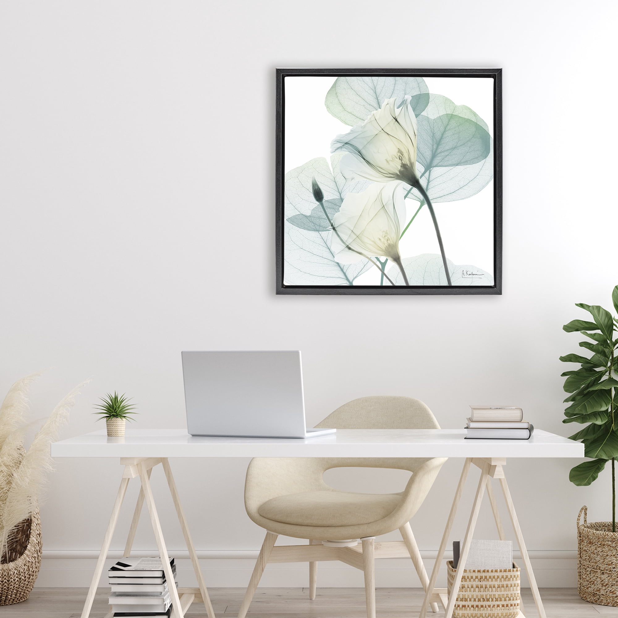 Stupell Industries Divine Fate Petals Black Framed Floater Canvas Wall Art, design by Albert Koetsier