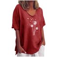 thumbnail image 1 of Camisas sexy para mujer Cuello redondo Manga corta Tops Impreso Blusa regular Fridja zx2111, 1 of 1