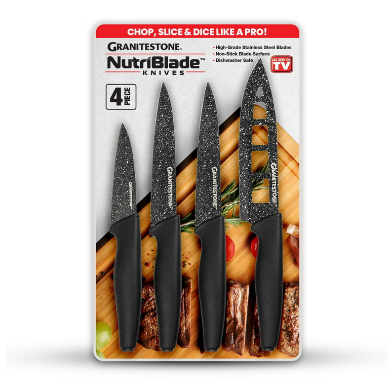  Nutriblade 12 Piece Knife Set with Block by Granitestone  High-Grade Professional Chef Knife, Santoku Knives, Kitchen Knife with  Easy-Grip Handles Stainless Steel Blades Dishwasher-Safe As Seen On TV:  Home & Kitchen