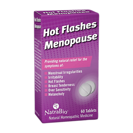 NatraBio Hot Flashes Menopause Tablets, 60 Ct