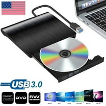 FungLam Slim External CD DVD RW Drive USB 3.0 Writer Burner Player Black For Laptop PC