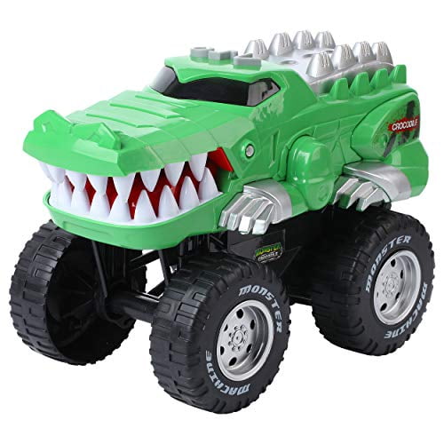 Build Me Powerful Crocodile Chomper Monster Truck Battery Powered Crocodile Car Lights Up with