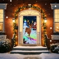 thumbnail image 6 of UV Activated Glow in The Dark Christmas Garage Door Cover, 2D Flat Banner with Santa and Elf Design, Outdoor Holiday Decor for House Parties, Waterproof Festive Decoration for Front Yard and Driveway, 6 of 7