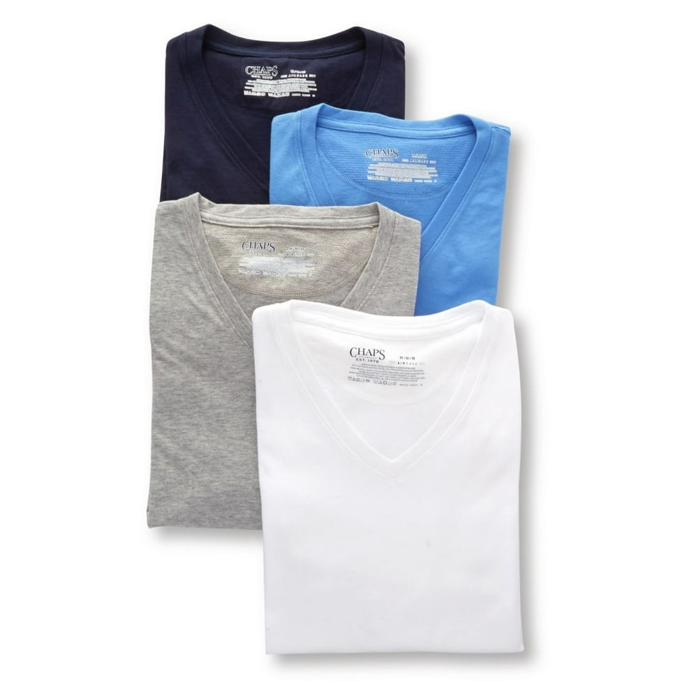 Chaps Chaps Mens VNeck TShirt, 4Pack