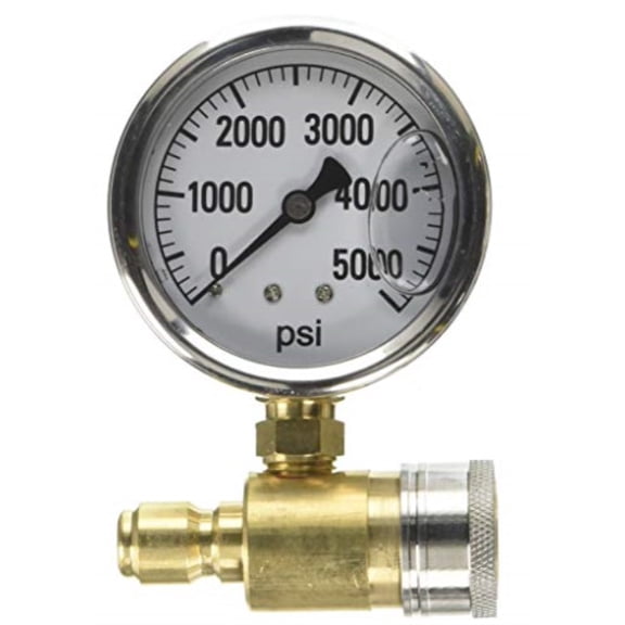 valley industries pk-qcg-5000 pressure washer gauge, brown