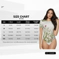 thumbnail image 5 of KLL Women 's Crew Neck Bodysuit Jumpsuits Herbs and Wildflowers Print Short onesies Stretch T Shirts, 5 of 7