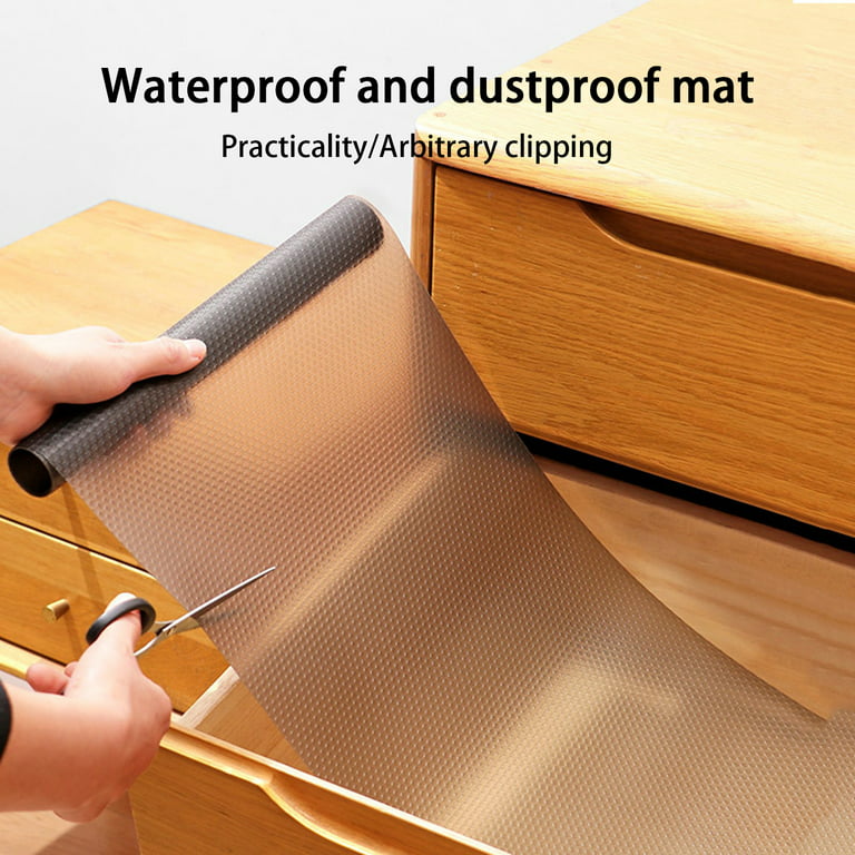 VEAREAR Drawer Mat Non-Slip Cut Freely Reusable Waterproof Flexible Resist  Stain EVA Non-Adhesive Oil-Proof Kitchen Cabinet Shelf Liner Mat for Home
