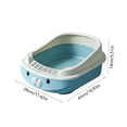 thumbnail image 3 of Top Entry Cat Litter Box with High Sides and Litter Scoop, Anti-Spill Large Capacity Covered Pan for Odor Control, Suitable for Large or Obese Cats, Blue, 3 of 6