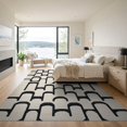 thumbnail image 3 of ODIKA 9'x12' Washable Area Rug Geometric Contemporary Arch Loop Grid Formation Designer Mid for Dining Room, Basement, Large Office, Non-Slip Chair-Friendly, 3 of 7