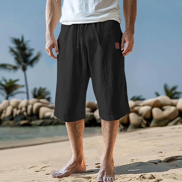 pstuiky Abreviatura para hombres, Pantalones cortos deportivos informales de moda para hombre con bolsillos y cintura con cordones para fitness y deporte. Pantalones cortos cargo