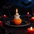 thumbnail image 3 of Halloween Ghost Candles, Halloween Decorations Indoor, Cute Spooky Fall Decor Burning White Scented Wax Candles Gifts for Boo Basket Stuffers , Room Mantel Table Decor, 3 of 7